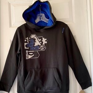 NWT Reebok Boys Black Pullover Hoodie Top Medium